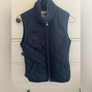 Old Navy Blue Quilted Vest with Stand-Up Collar